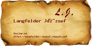 Langfelder József névjegykártya